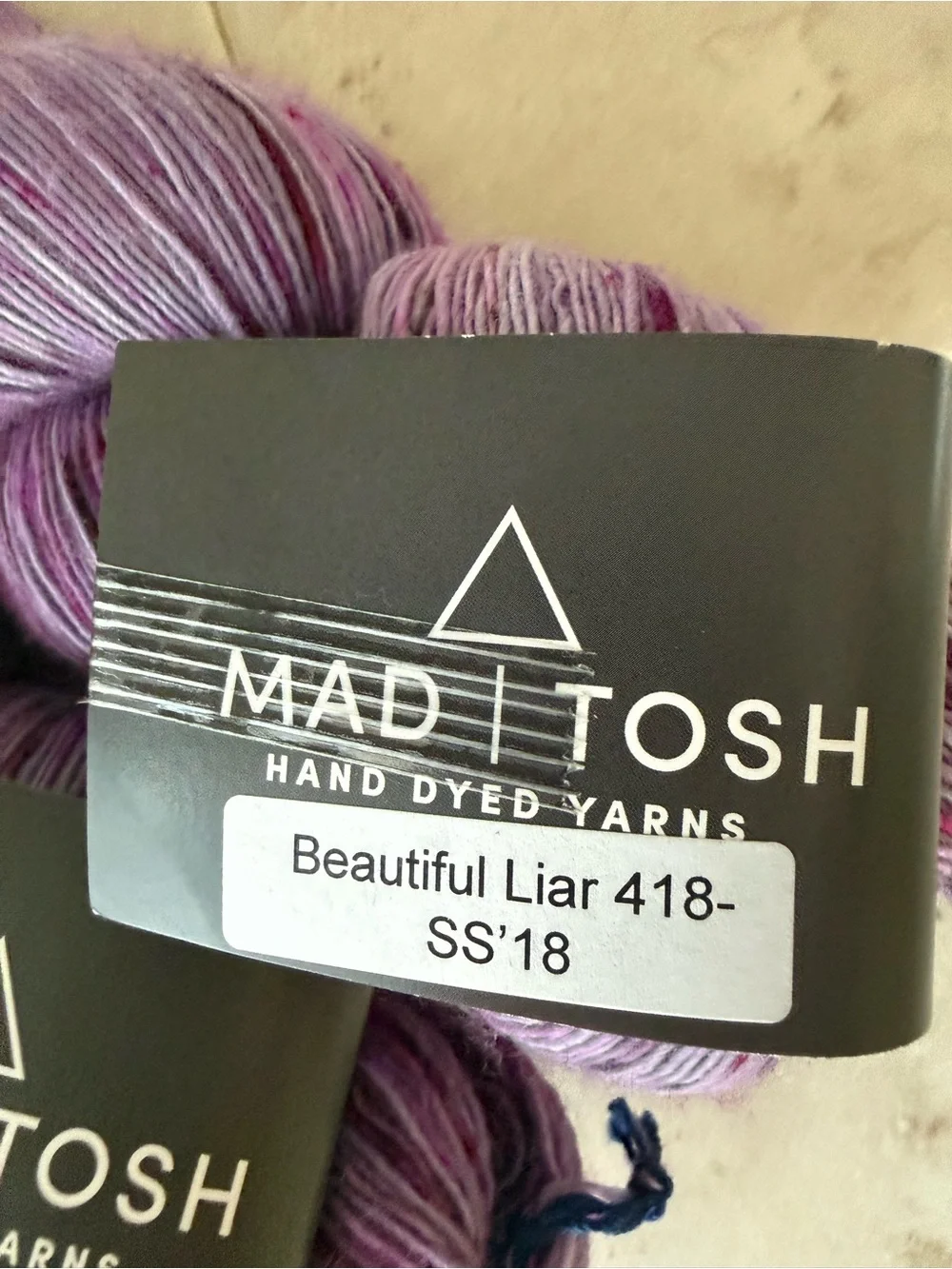Madelinetosh Hand-Dyed Yarn - Lavender with Pink Speckles